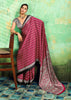 Scarlet Red Printed Satin Silk Saree