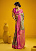 Green And Pink Banarasi Silk Saree