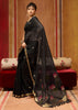 Jet Black Woven Cotton Organza Saree