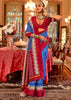 Victoria Blue Printed Patola Silk Saree