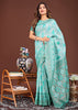 Sea Blue Woven Cotton Linen Silk Saree