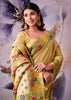 Lime Yellow Woven Tissue Silk Saree