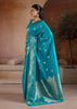 Horizon Blue Woven Banarasi Silk Saree