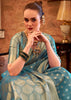 Aqua Blue Woven Banarasi Tissue Silk Saree
