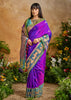 Bright Purple Woven Banarasi Silk Saree