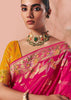 Raspberry Pink Woven Georgette Bandhej Saree