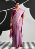 Lavender Purple Woven Linen Cotton Silk Saree
