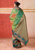 Mint Green Dual Tone Bronze Zari Woven Banarasi Silk Saree