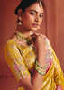 Festive Yellow Designer Embroidered Saree