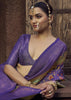 Royal Purple Floral Printed Soft Silk Saree