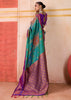 Tropical Green Dual Tone Bronze Zari Woven Banarasi Silk Saree