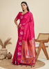 Delight Pink Woven Bronze Zari Paithani Silk Saree
