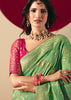Pista Green Woven Banarasi Silk Saree