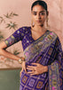Imperial Purple Woven Georgette Bandhej Saree
