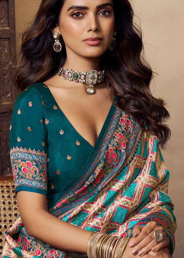 Breeze Blue Woven Soft Silk Saree