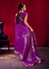 Magic Purple Banarasi Satin Linen Silk Saree