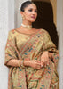 Safari Beige Designer Embroidered Silk Saree