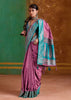 Lilac Pink Banarasi Satin Silk Saree