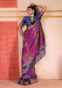 Dahlia Purple Dual Tone Bronze Zari Woven Banarasi Silk Saree