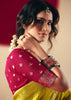 Blazing Yellow Woven Banarasi Silk Saree