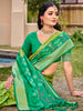 Lime Green Woven Patola Silk Saree