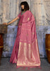 Mauve Pink Woven Banarasi Satin Silk Saree