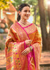 Flame Orange Woven Kanjivaram Silk Saree