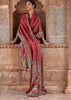 Auburn Brown Printed Silk Saree
