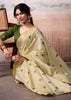 Cream Woven Banarasi Cotton Silk Saree
