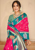 Pink & Green Woven Banarasi SIlk Saree