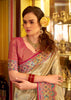 Classy Beige Woven Patola Tissue Silk Saree