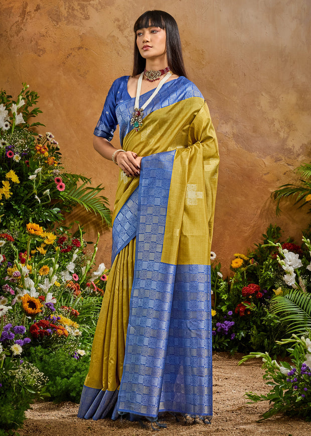 Henna Green Woven Cotton Silk Saree