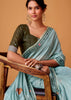 Angel Blue Woven Cotton Saree