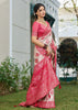 Raspberry Pink Woven Banarasi Silk Saree
