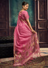 Carnation Pink Woven Cotton Silk Saree