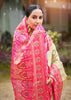 Beige Pink Woven Banarasi Silk Saree