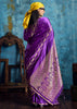 Regal Purple Woven Banarasi Satin Silk Saree