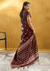 Dark Maroon Woven Banarasi Satin Silk Saree