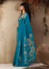 Swedish Blue Woven Soft Silk Saree
