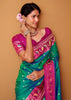 Dark Green Woven Banarasi Silk Saree