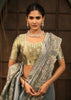 Rich Grey Designer Embroidered Silk Saree
