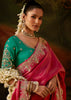 Rani Pink Embroidered Tissue Saree
