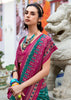 Teal Green Woven Soft Silk Saree