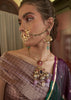 Purple And Green Rangkat Satin Silk Saree