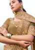 Almond Brown Woven Embroidered Soft Silk Saree