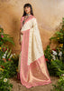 Off White Woven Soft Silk Saree
