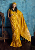 Ochre Yellow Woven Banarasi Satin Silk Saree