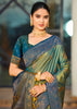 Pine Green Dual Tone Woven Banarasi Silk Saree