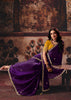 Deep Purple Designer Satin SIlk Saree With Embroidered Blouse