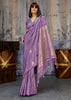 Lavender Purple Woven Banarasi Satin Silk Saree